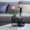 New Design Wholesale Home Wedding Unique Decorative Normal Size Nordic Blue Flower Glass Vase