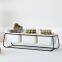 Modern Simple Style Iron Frame Rectangle Ceramic Three Pots Ins Green Plants Succulent Creative Flower Pot Set