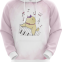 Pink and White Customized Sublimation Hoodie with Cute Bird Pattern