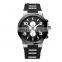 Wholesale Luxury Stainless steel watch black silicone strap wrist watches High quality Sport watch for Men