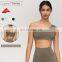 Scallop Shaped Custom Gym One Shoulder Womens Sports Bras Yoga Quick Dry Crop Tops 80nylon 20spandex