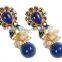 indian peacock style with pearl drop earrings