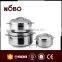 European style stainless steel commercial cooking pots 3 sets