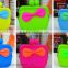 hot sell cheap business gift jelly candy color silicone coin pouch with contrast bow-tie decor