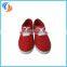New Canvas Lace Up Flat Slip On Casual Shoes Sneaker White/Red