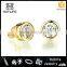 2016 New Wholesale Fashion Jewelry Ladies Earrings Designs Clear Crystal Gold Earring