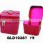 Mother's day decoration black pu leather cosmetic box with mirror