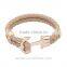 Popular Punk Style Fashion Red & gold filled Braided Leather Wholesale ccb Clasp Braided Leather Bracelet,gold bracelet