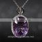 wholesale sale jewellery set 18K gold plated 925 sterling silver precious natural Amethyst gemstone pendant necklace