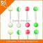 Wholesale straight tongue bars rings high quality resin colorful tongue rings for young