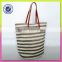 Stripe bag jute with cotton material women handbag for in china qingdao