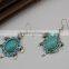 2016 Bohemia Gypsy Fashion Turtle Dangle Long Drop Turquoise Earrings For Women