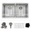 CUPC Approved Excellent Quality Restaurant Sink Double Bowl Stainless Steel Cabinets Kitchen Farm Sink -- 8245