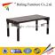 Hot bent glass top and powder coated legs coffee table
