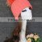 High quality winter knit hat with raccoon fur ball on the top/fashion knitted fur hat