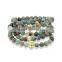 KJL-ST0019 Elastic 24k real Gold Lion skull head Bead Bracelet Bangles Natural Stone Resin Charms Buddha Bracelets
