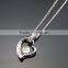 Precious love heart shape crystal charm alloy necklace for valentine gift