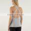 custom two colors plain 95% cotton 5% spandex fitness grey yoga wear