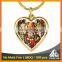 Best selling metal souvenir heart-shaped printing catholic gold keyring