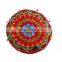 Red 17" Ottoman Pouf Hand Embroidered 17" Ottoman Pouf cover Home Decor Art Ethnic Suzani Pouf Cover Ottomans Indian