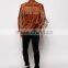 2016 top selling fashionable design brown men tassel with zip faux suede motorbike jacket