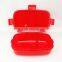Food grade plastic Kids 2 compartment lunch box with fork