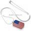 SRP8462 Glorious Military USA Flag on Keepsake Tag Necklace Stainless Steel Cremation Jewelry Pendant