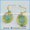 Fashion gold brass rhinestones stud earring with different size