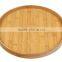 Family Custom Color Painting Round Bamboo Wooden Tray Charger Plate