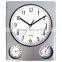 Sliver Design Wall Clock Weather Station Clock