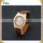 Quality natural mens wood watch Japan movement genuine leather and wooden watch manufacturer