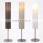 Artistic Long Fabric Shade Living Room Standing Light With Nickel Finished