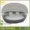 Round rattan outdoor pool bed with canopy