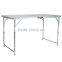 450111 Adjustable Folding Trestle Table Picnic With Portable Carrying Handle 4ft