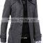 Man slim fit long style wool blend jacket 2015