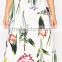 Midi Skirt In Taffeta Fabric With Botanical Floral Print