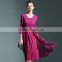 Chinoiserie ladies pleat fake two pieces lace spliced dress