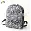 Barcode Pattern Leather Backpack Travelling Backpack Hiking Backpack