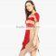 Red Printe Asymmetric Dress For Sexy Ladies