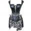 Instyles Plus size faux leather lace venice corset g-string wet look clubwear lingerie