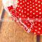 Baby romper 100% cotton with white ruffle and white dot matching wirth headband