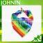 good quality wholesale polyester cotton custom size rainbow dog bandana