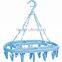 Folding plastic clotheshorse hanger drying rack with 40 clips