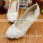 White wedding dress dresses high heels wholesale the new lace hand wedding shoes PU bridal shoe WS018