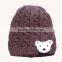 solid color knitted lovely bear baby girl&boy warm hat