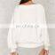 Super Casual Long Sleeves Off-The-Shoulder Design Relaxed Sweatshirt Big Ladies Sweatshirt Plus Size Sweatshirt Custom