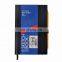 Custom Good Quality black hard cover with elastic tape bound sketch pad with colored label and pencil