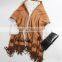 hot sale woolen thick pashmina scarf shawl autumn winter women plain color cashmere scarf fashion lady long tassle fur shawl