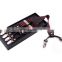 Men's fashion 6 clips printed suspenders red checkered jacquard suspenders