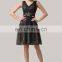 Women's Sexy Deep V-Neck New Fashion Knee Length Black Chiffon Homecoming Dresses CL6156